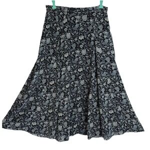 Vintage Silk Floral Maxi Skirt Indie Boho Fairy Grunge Cottage Romantic Moody 8